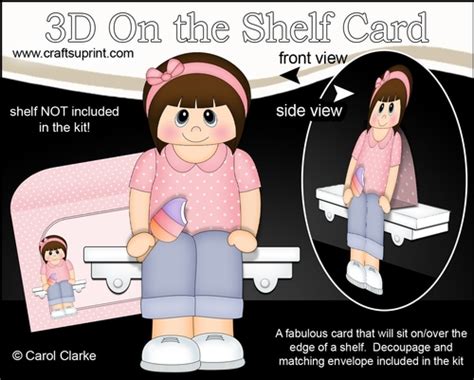 3d On The Shelf Card Kit Cute Little Teen Karen Enjoys Her Ice Lolly