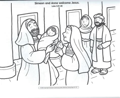 Jesus And Simeon Anna Coloring Page Coloring Pages