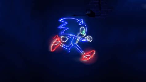 Hd Wallpaper Sonic Sonic The Hedgehog 2020 Neon Wallpaper Flare
