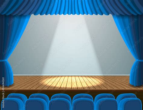 Spotlight On The Theater Stage Stock Vector Adobe Stock