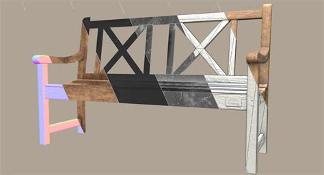 old wooden bench 3d model by mswoodvine