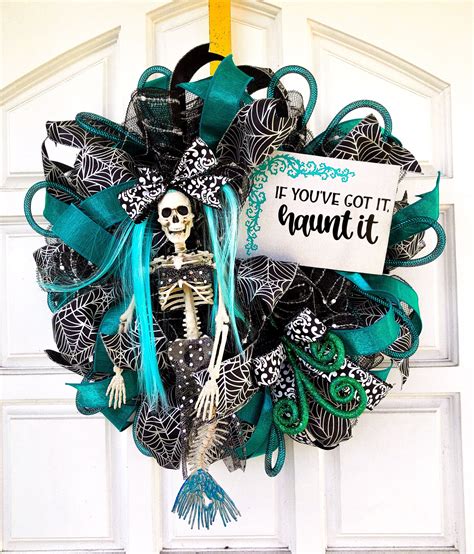 Halloween wreath Halloween door hanger Halloween decor | Etsy ...