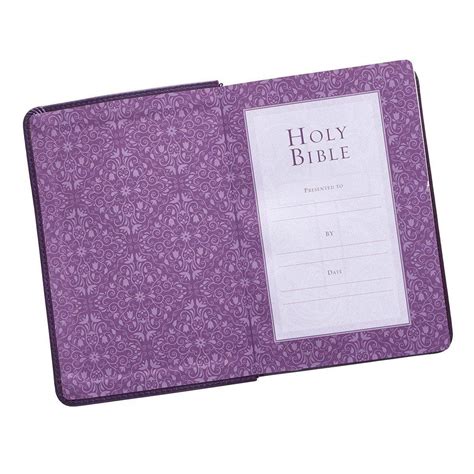 Purple Faux Leather Large Print Compact King James Version Bible Kjv