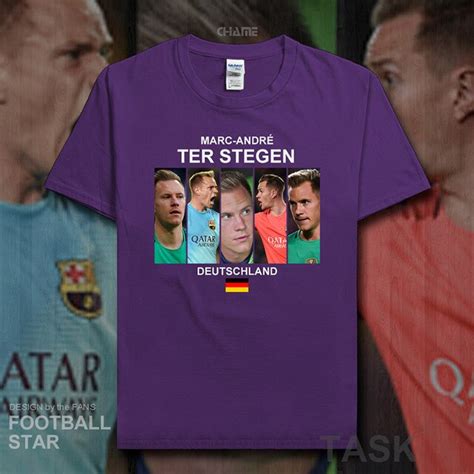Marc Andre Ter Stegen T Shirt 2018 Jerseys Germany Barcelona Footballer 100 Cotton Fitness T