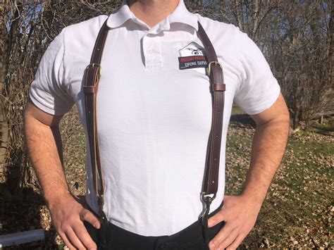 Mens Leather Work Suspenders Heavy Duty Suspenders Etsy
