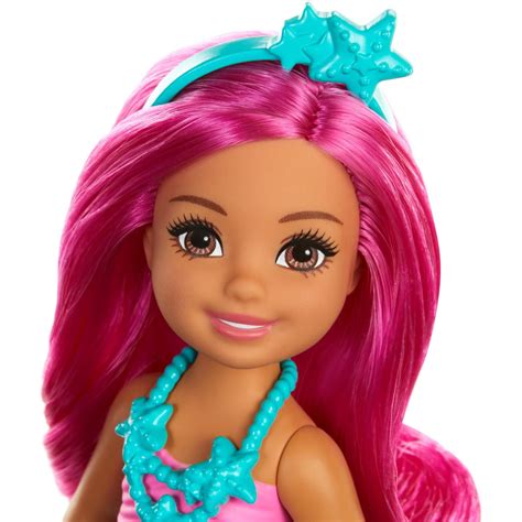 barbie dreamtopia chelsea mermaid doll 6 5 inch with pink hair and tail furniturezstore