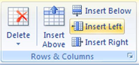 Insert Additional Rows Or Columns Cell Row Column Table Microsoft