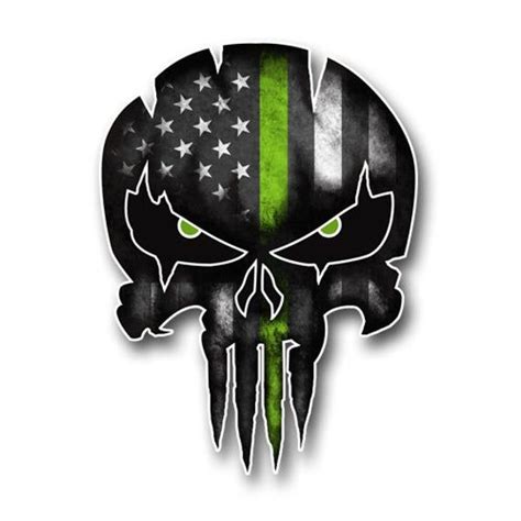 Punisher Skull Green Line You Can Download Inaiepscdrsvgpng