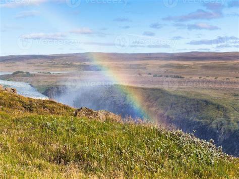 Rainbow Over Canyon Of Olfusa River In Iceland 12254486 Stock Photo At