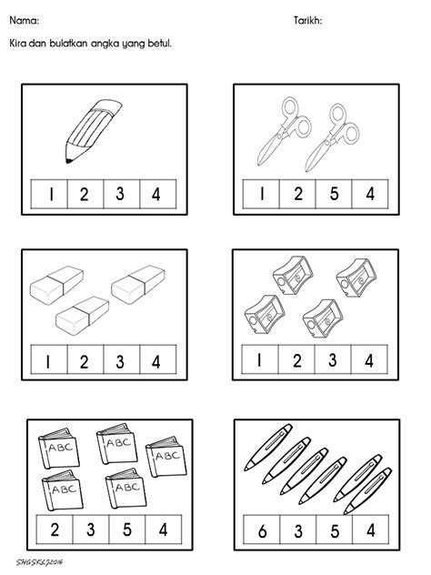 Worksheet Matematik PraSekolah