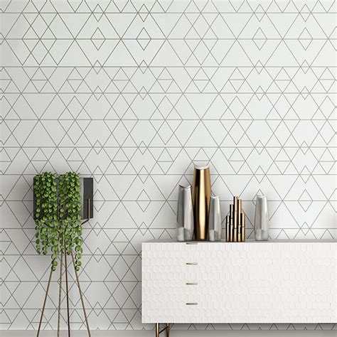 Black White Graphic Grid Wallpaper Home Decor Modern