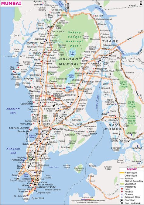 Mumbai City Map India Map Mumbai Map Mumbai City