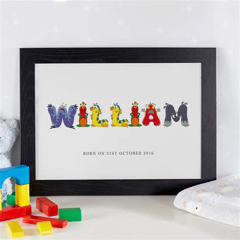 Custom Childrens Name Picture With Monster Letters Easy To Create