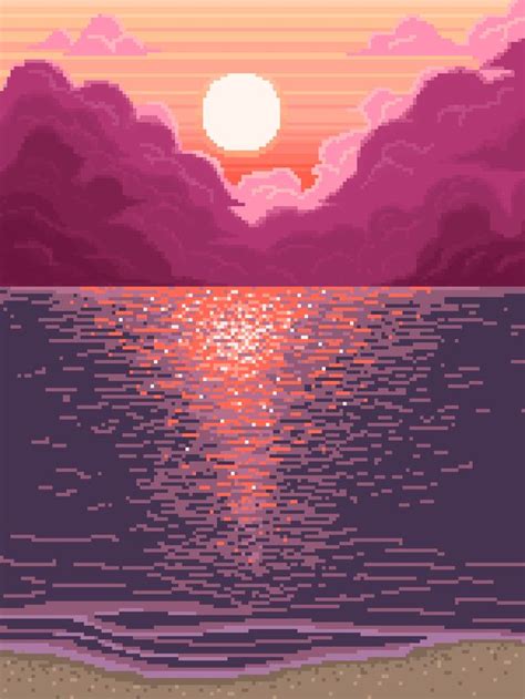 Pixel Art Sunset Pixel Art Pixel Art Background Art