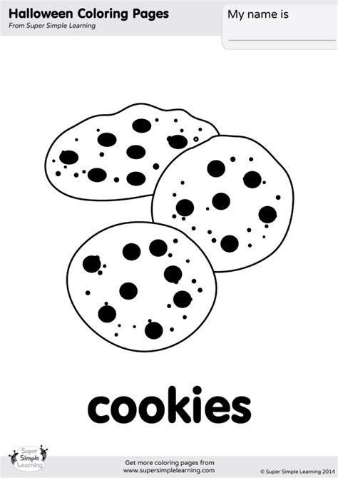 1.6 w x 1.6 h rectangle: Cookies Coloring Page - Super Simple