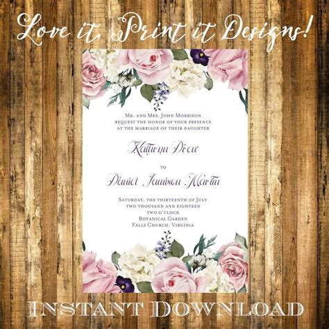 With your file open in adobe reader, just type over our sample text. Wedding Invitation Or Bridal Shower DIY Template Vintage ...