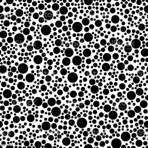 Random Dots Seamless Pattern Vector Texture With Black Circles Stock