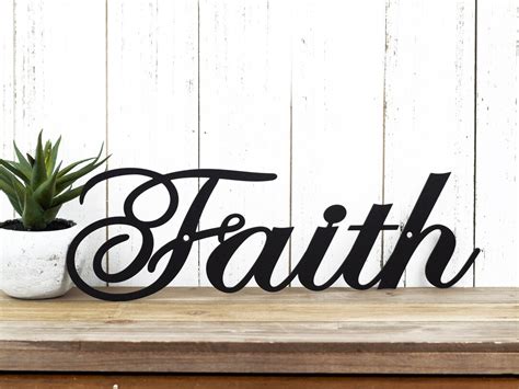 Faith Metal Wall Art Faith Sign Spiritual Religious Etsy