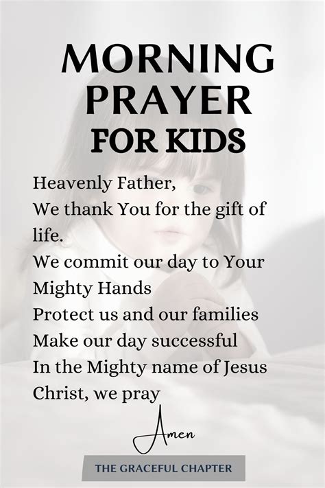 6 Simple Morning Prayers For Children The Graceful Chapter Prayers