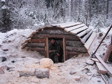 Bushcraft Winter Shelter Long Term Woodland Shelter Refugio De