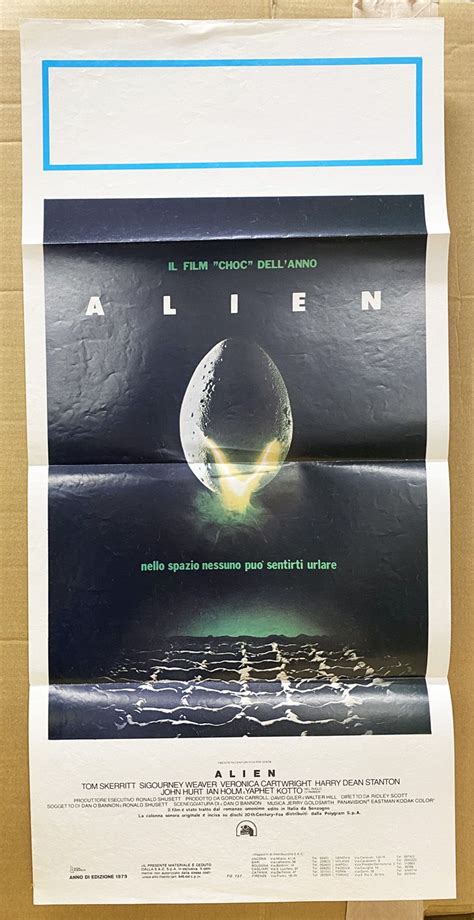 Alien Ridley Scott 1979 Italian Movie Poster 33x70cm 20th