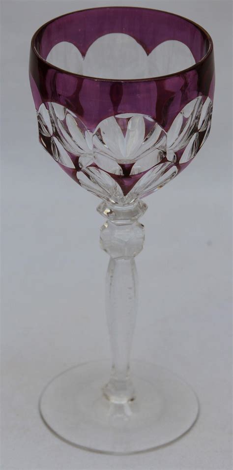 19th Century Bohemian Lead Crystal Purple Wine Glass Goblet From Vianova On Ruby Lane