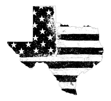 Texas Black White Tattered Flag Decal Various Sizes Etsy