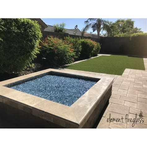 Pacific Blue Reflective 1 4 Fire Pit Glass 10 Lbs