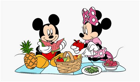 Summer Clipart Disney Mickey And Minnie Eating Hd Png Download