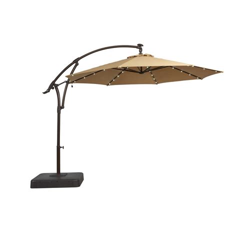 Patio furniture covers & accessories. Hampton Bay 11 ft. Solar Offset Patio Umbrella in Cafe ...