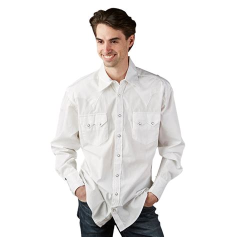 Rockmount Mens Classic Pima Cotton White Western Shirt