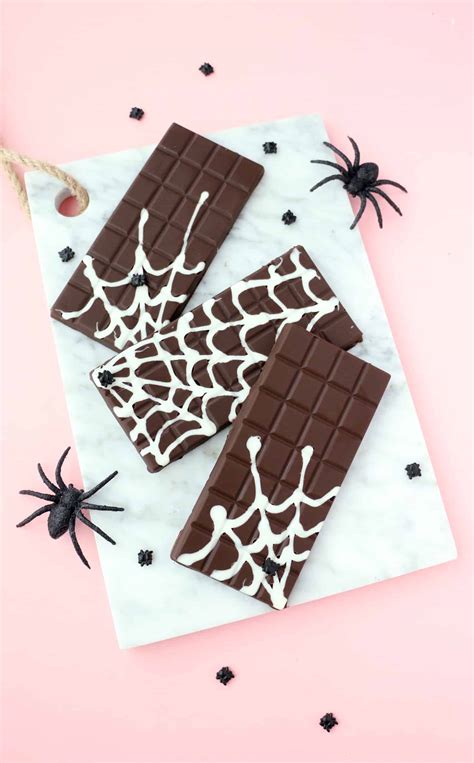 Diy Spider Web Chocolate Bars A Beautiful Mess