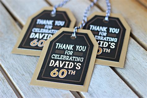 60th Birthday Favor Tags Cheers To 60 Years Milestone Party Etsy