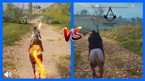 Assassin S Creed Valhalla Vs Odyssey Comparison Side By Side Youtube