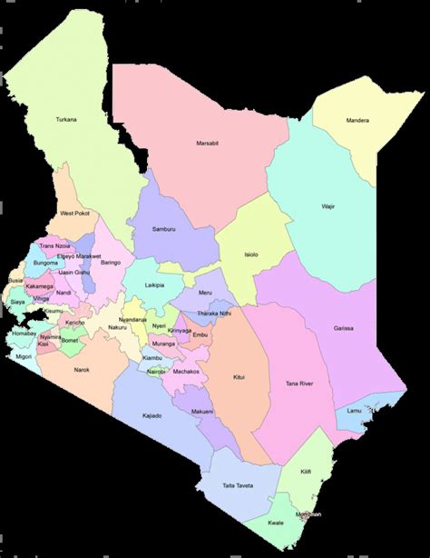 Map Of 47 Kenyan Counties Established In 2013 Download Scientific Diagram