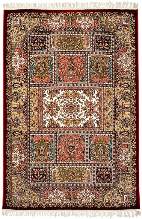 Deep-Claret Handloom Carpet from Bhadohi with Knotted Persian Design