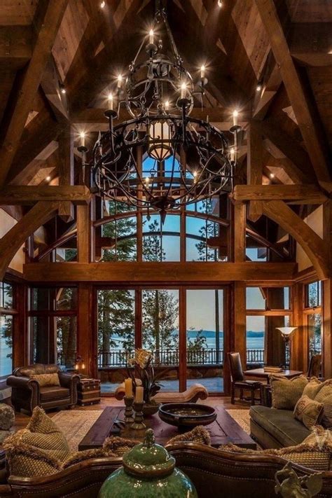 Gorgeous Log Cabin Style Home Interior Design45 Homishome