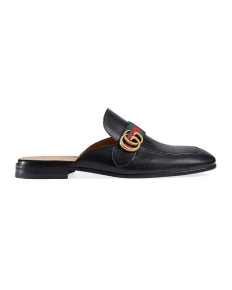 Gucci Princetown Leather Slipper With Double G In Black For Men Lyst
