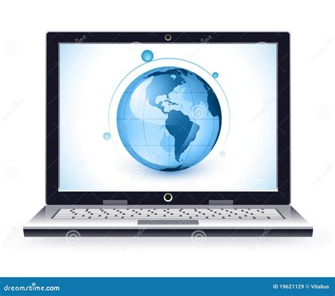 Laptop And Globe Stock Vector Illustration Of Laptop 19621129