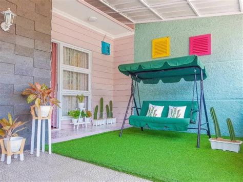 Tak ramai sebenarnya yang dapat memadankan warna perabot dengan warna cat rumah yang cantik. 25 Desain Teras Rumah Minimalis Cantik dan Elegan