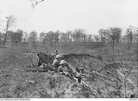 A Camouflaged Machine Gun Post Of The 24th Machine Gun Company In Position At The Eastern Edge