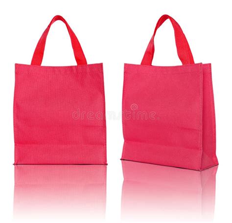 Red Shopping Bag Stock Photo Image Of Canvas Closeup 44104062