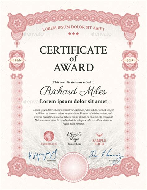 award certificate  zeus graphicriver