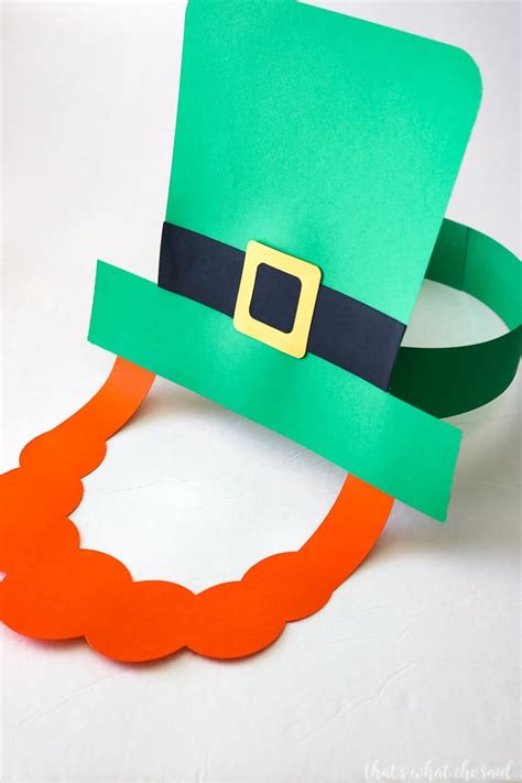 Paper Leprechaun Hats Beards SVG Pattern Files St Patricks Day