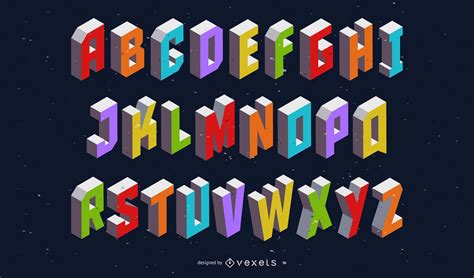 Colorful 3d Alphabet Vector Graphic Vector Download