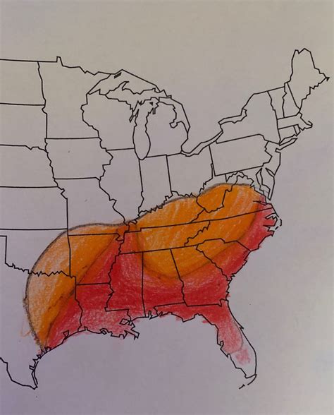 Map Of The South Upper And Deep Transplants Beaches General Us