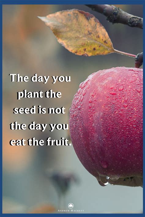 The Day You Plant The Seed Is Not The Day You Eat The Fruit Verse