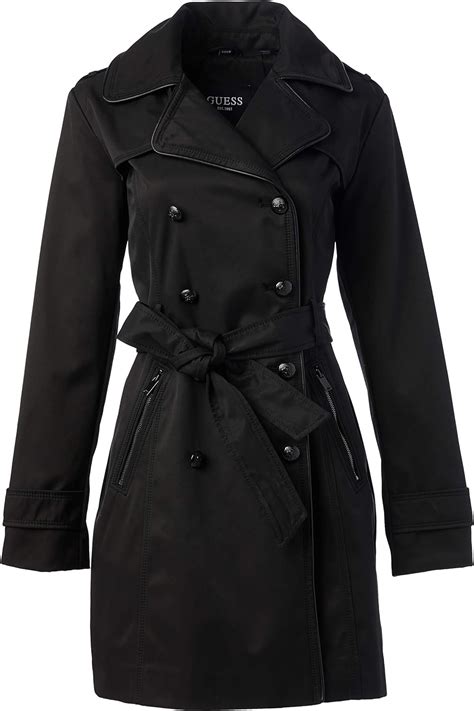 Guess Womens Ladies Double Breasted Trench Coat With Contrast Trim