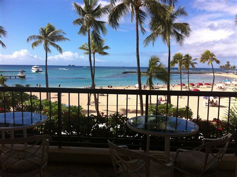 View From Private Terrace At Alii Tower Hilton Hawaiian Village
