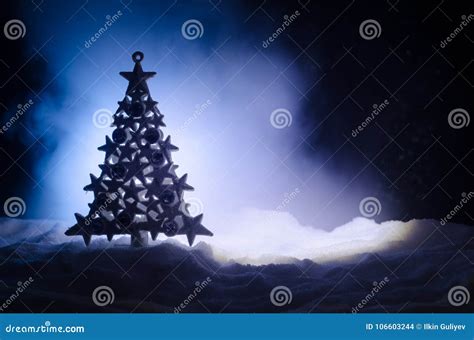 Christmas Background With Snowy Fir Tree Snow Covered Christmas Tree